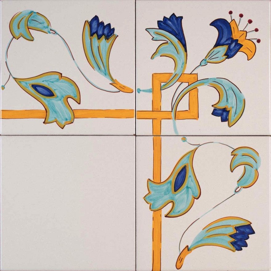 Bianco antico con bordura taco e angolare